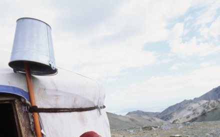 Mongolian Woman Outside Ger 6.7 .2006